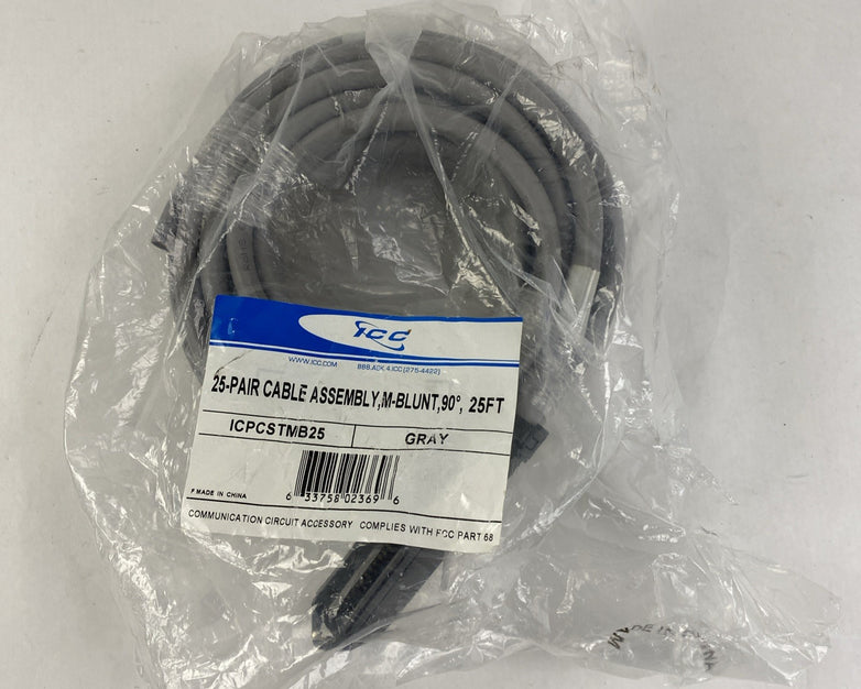ICC ICPCSTMB25 25-Pair Cable Assembly M-Blunt 90 25FT