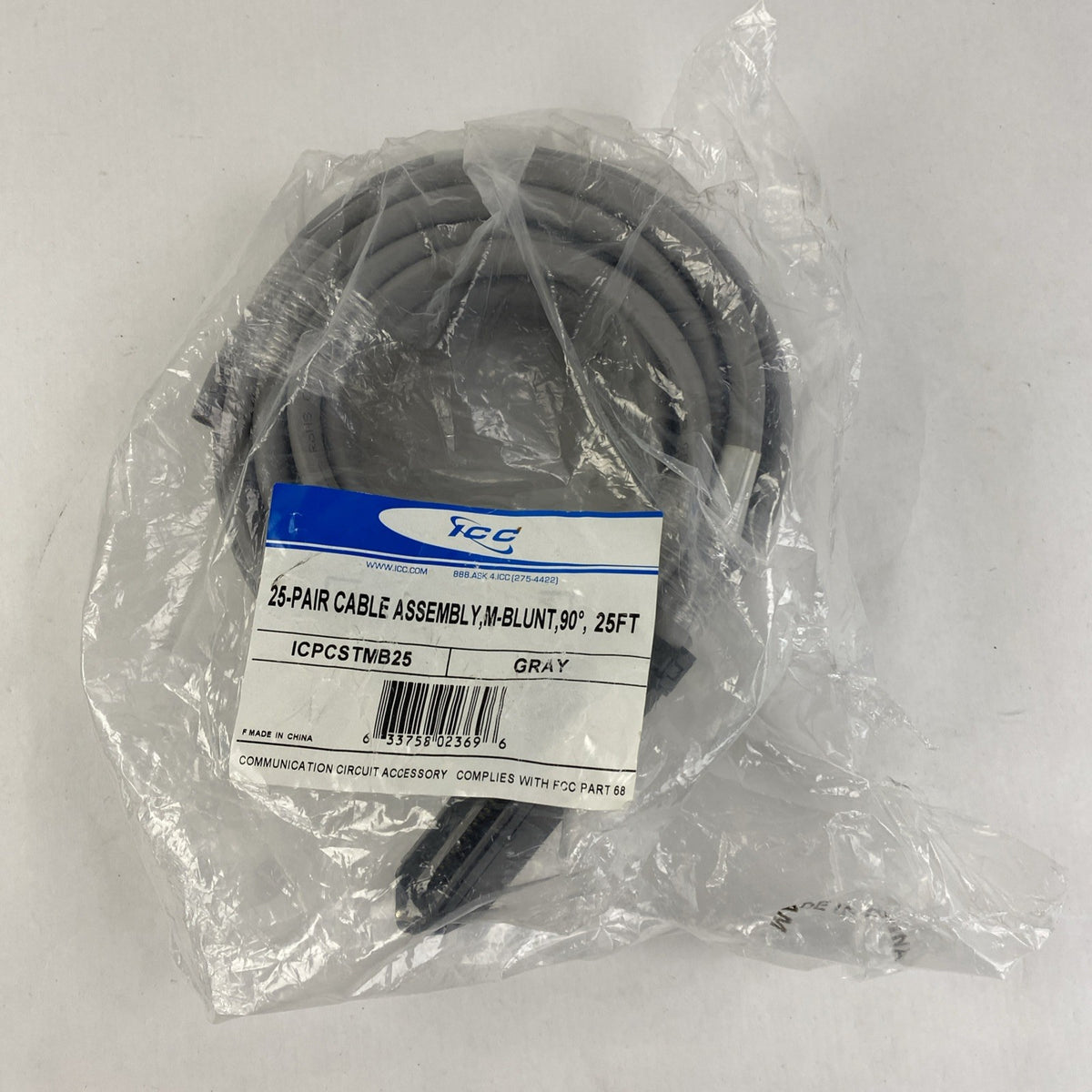 ICC ICPCSTMB25 25-Pair Cable Assembly M-Blunt 90 25FT2