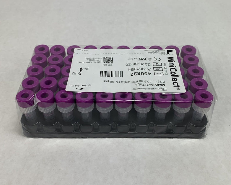 MiniCollect 450532 0.25ml / 0.5ml K2E K2EDTA 50pcs Tubes
