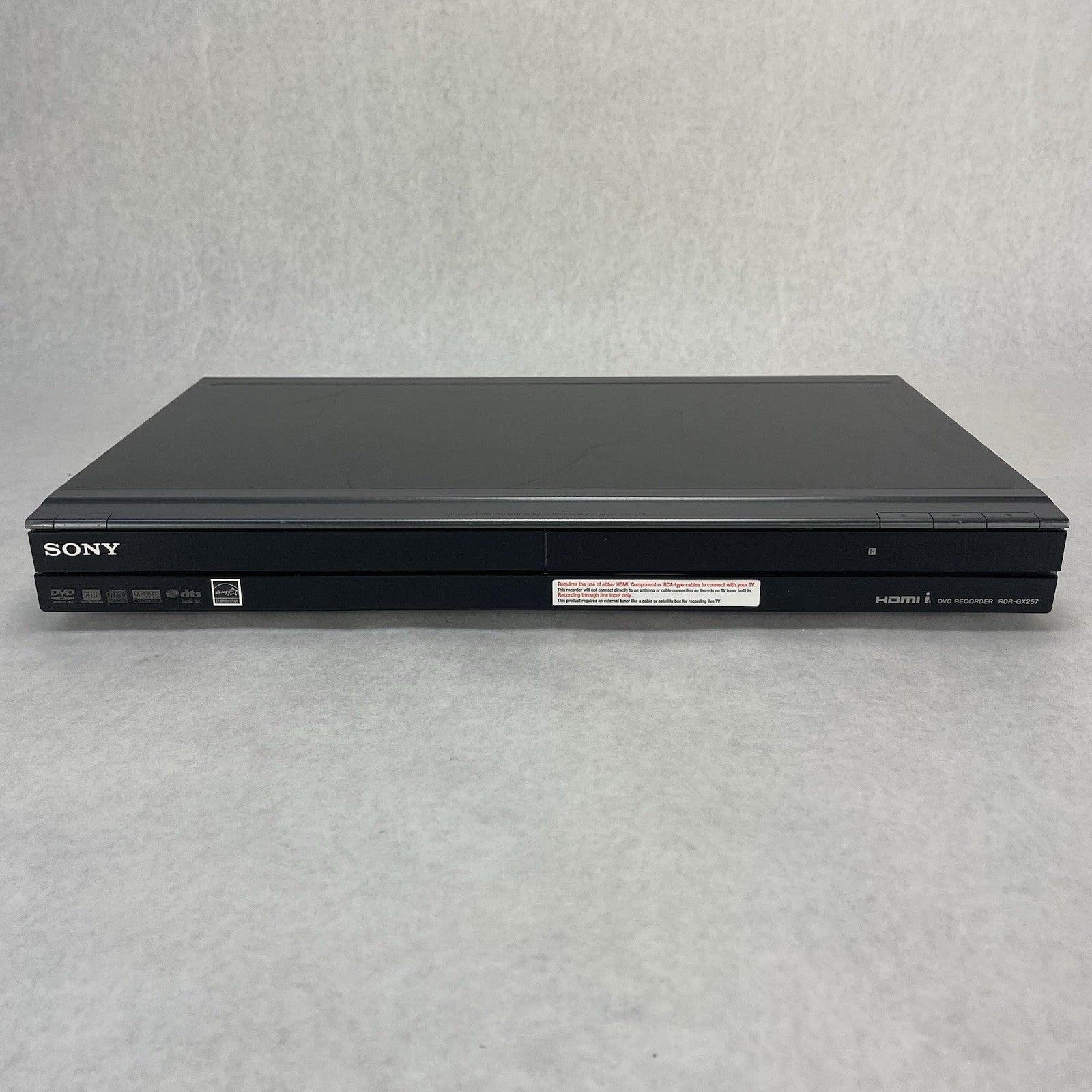 Sony RDR-GX257 DVD Recorder HDMI Tested Working No Remote No Power Cord