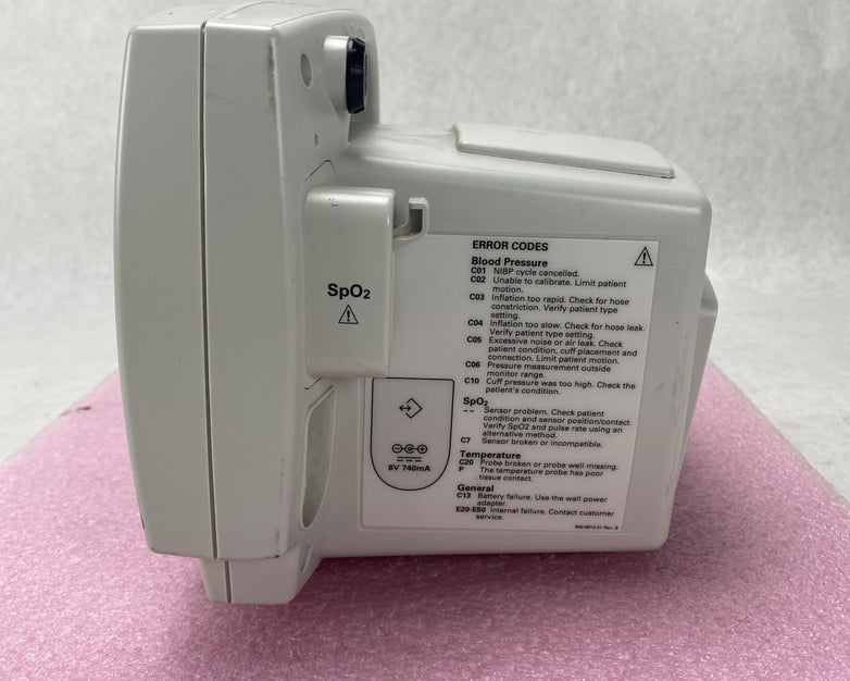 Welch Allyn 53N00 Patient Monitor SpO2 007-0100-01 Untested No Battery