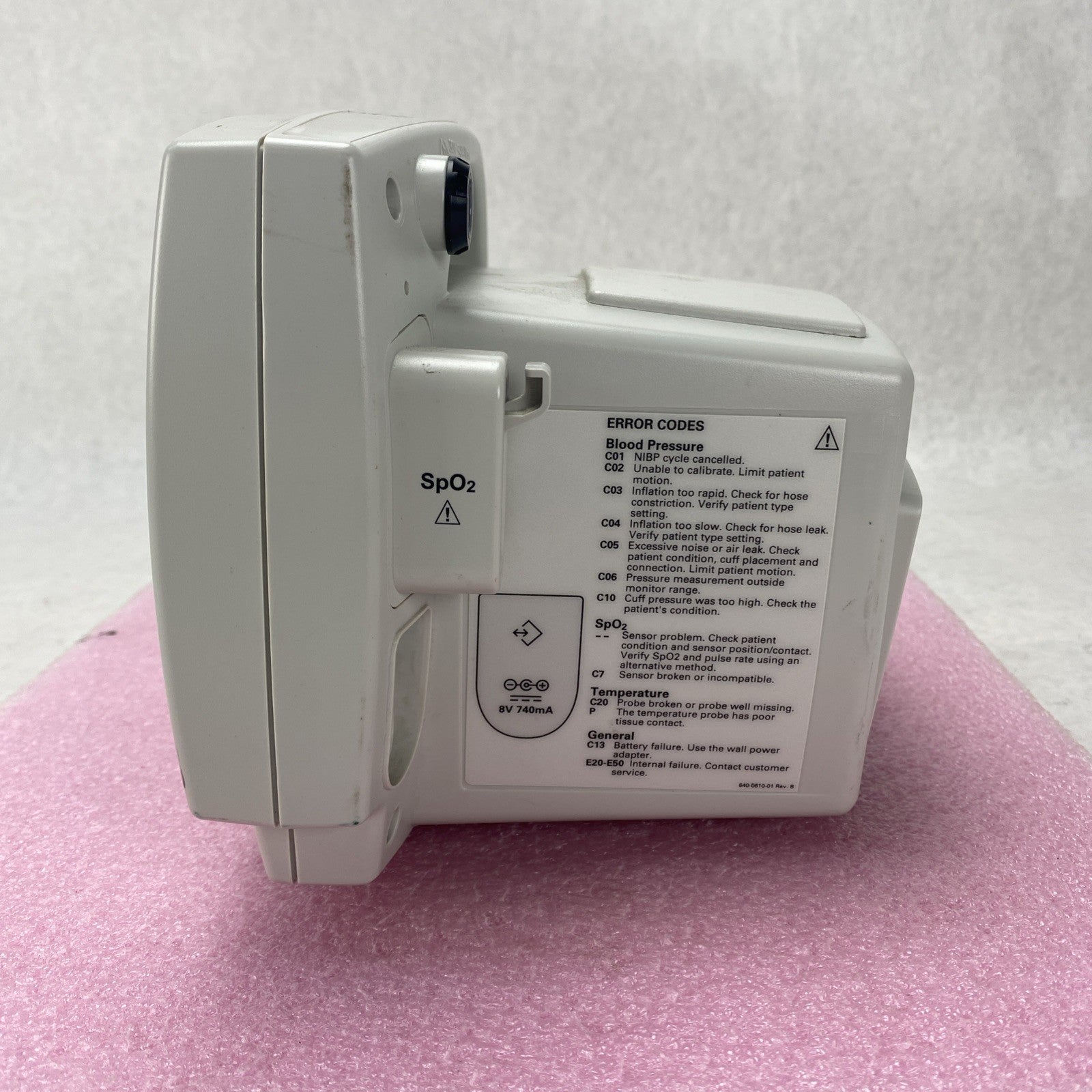 Welch Allyn 53N00 Patient Monitor SpO2 007-0100-01 Untested No Battery5