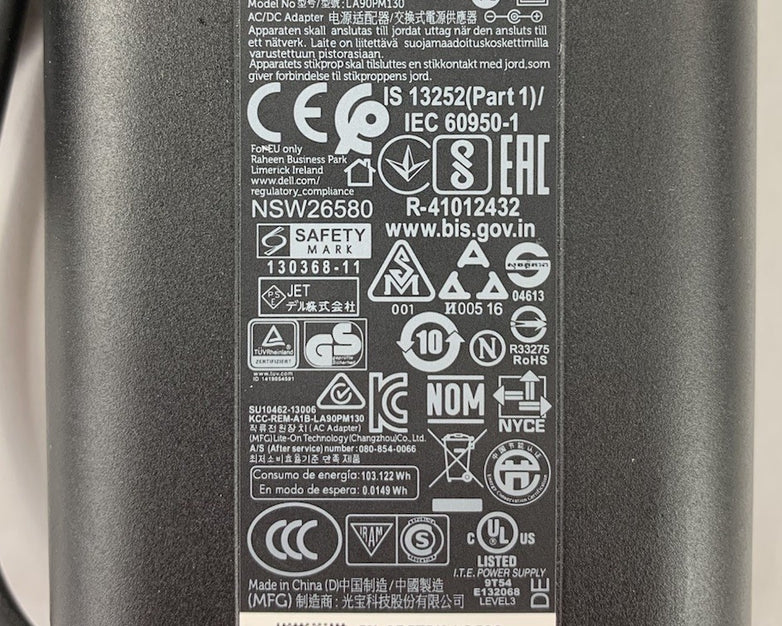 Dell 90W Slim Big Barrel AC Adapter LA90PM130 / HA90PM130 (Mixed Lot of 7)