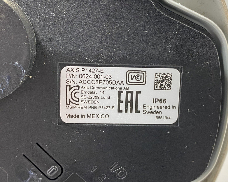 Axis P1427-E IP Indoor Outdoor Network Camera Untested