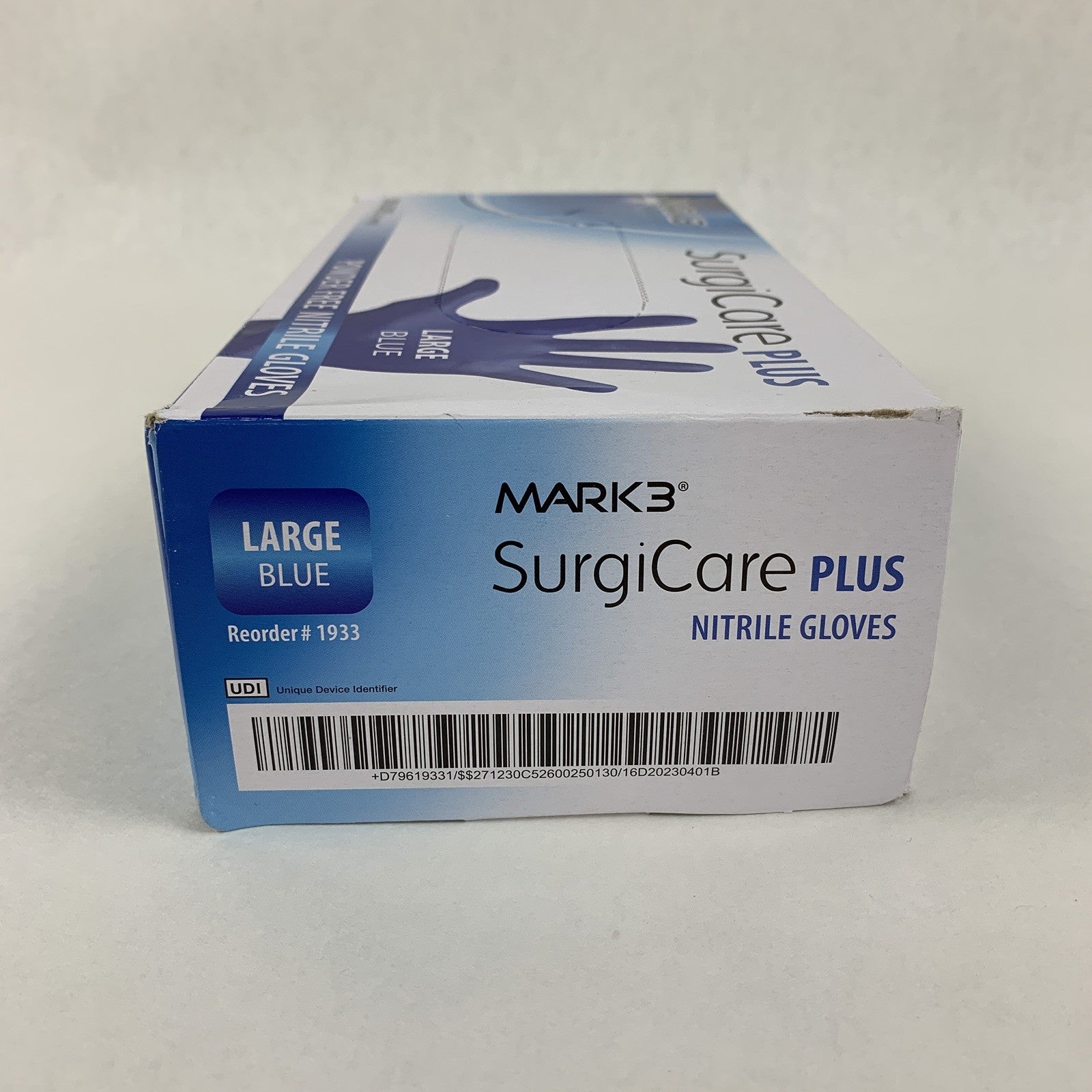 SurgiCare Plus Nitrile Exam Gloves Blue 200 Count Large  MARK3 1933 New
