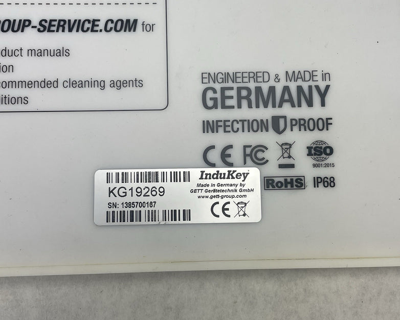 Indukey InduProof1 KG19269 Industrial Infection Proof Keyboard Tested