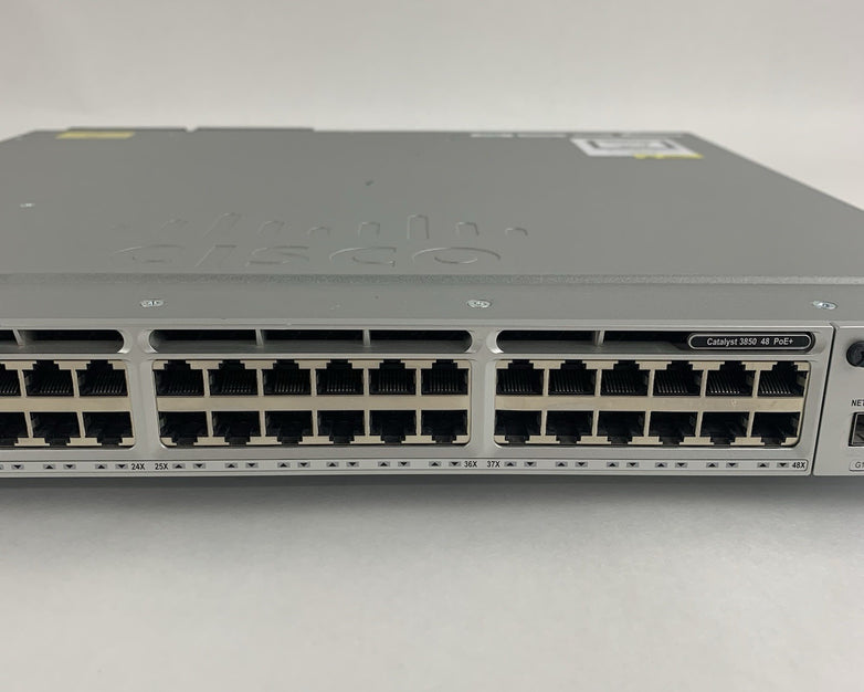 Cisco WS-C3850-48P-L V07 48-Port PoE Switch Tested w/ C3850-NM-4-10G 2x PSU