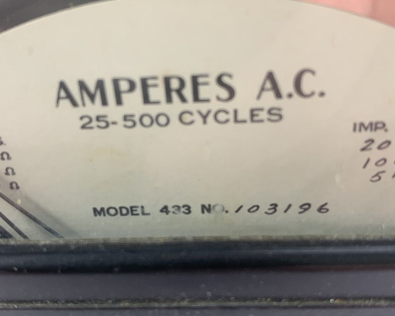 Weston Electric 433 103196 Amperes A.C. Meter