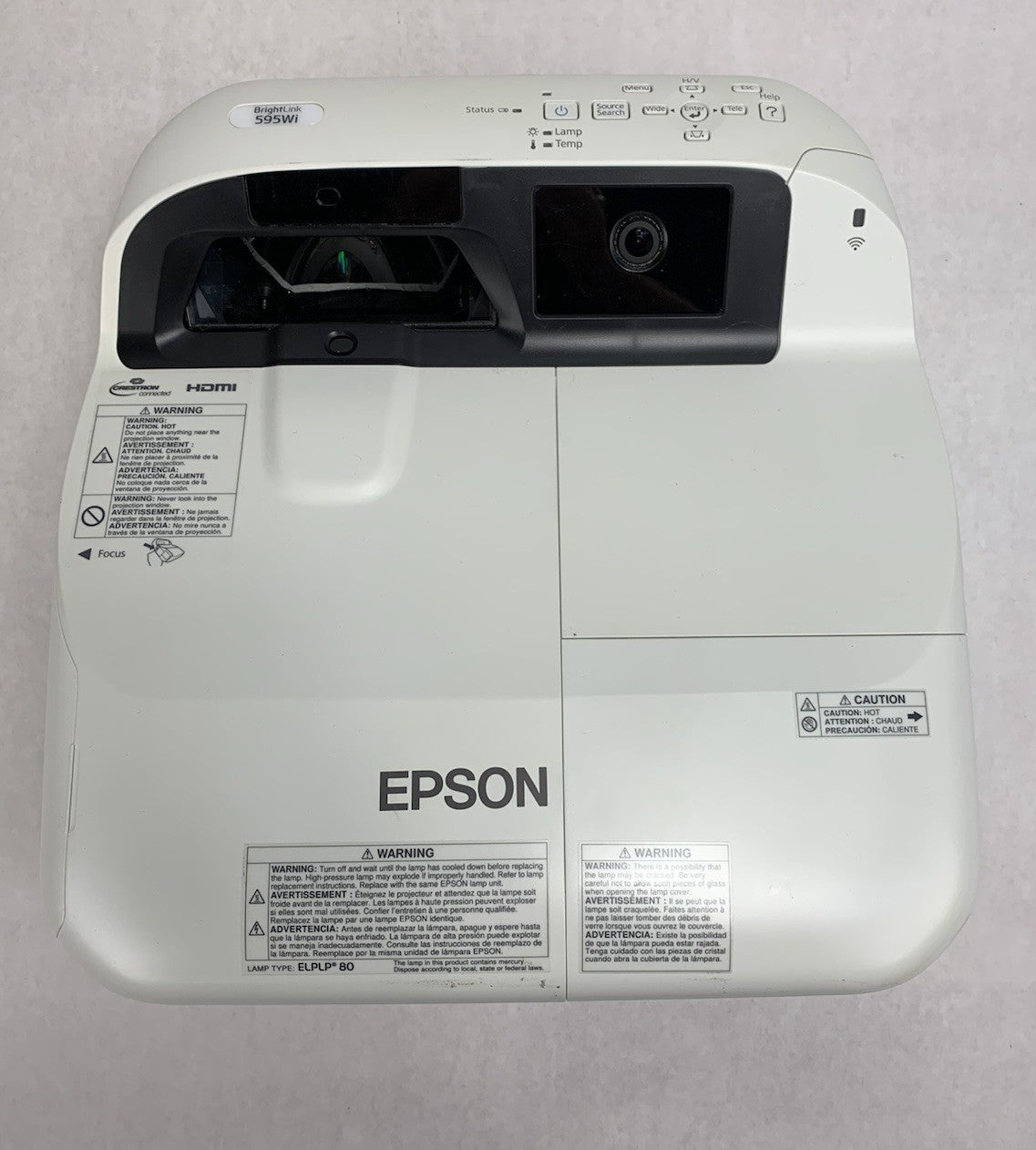 Epson H599A BrightLink 595Wi LCD Lamp Projector 1153 Lamp Hours No Remote5