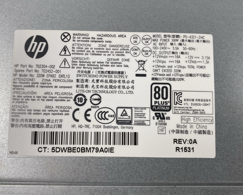 HP EliteDesk 800 G1 MT i7-4790 3.60 GHz 8 GB RAM No HDD/OS