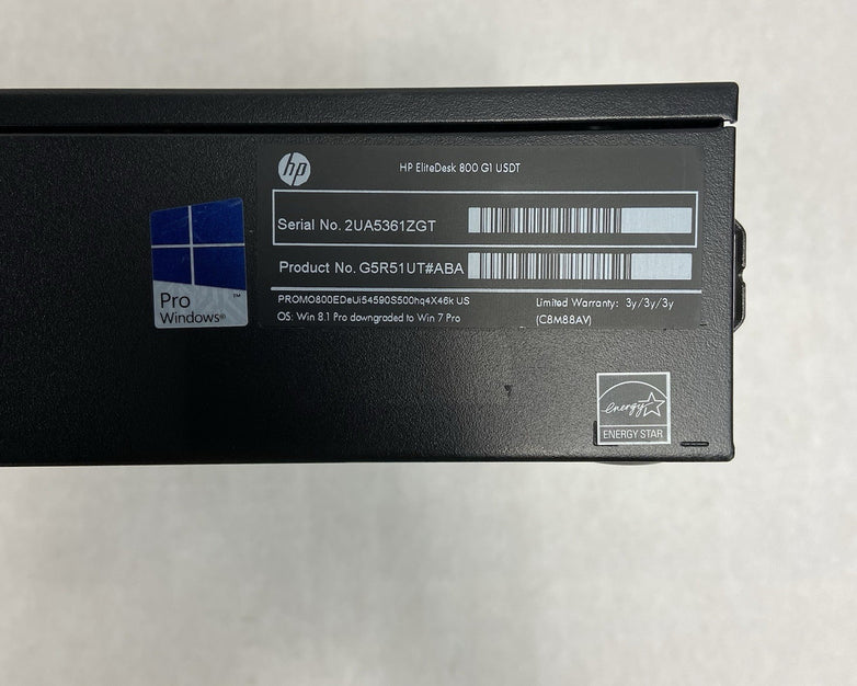 HP EliteDesk 800 G1 USFF Intel Core i5-4590s 3GHz 8GB RAM No AC/HDD/OS
