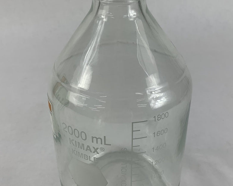 Kimax Kimble 14395-2000 2000 mL Round Wide Mouth Media Storage Bottle - No Lid