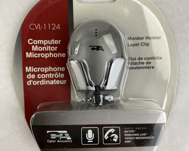 Lot of 6 Cyber Acoustics CVL-1124 Computer Monitor Microphone