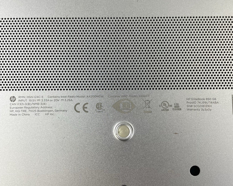 HP EliteBook 850 G6 15.6" i5-8365U 1.60 GHz 8 GB RAM No SSD/OS/AC - Bad M.2 Slot