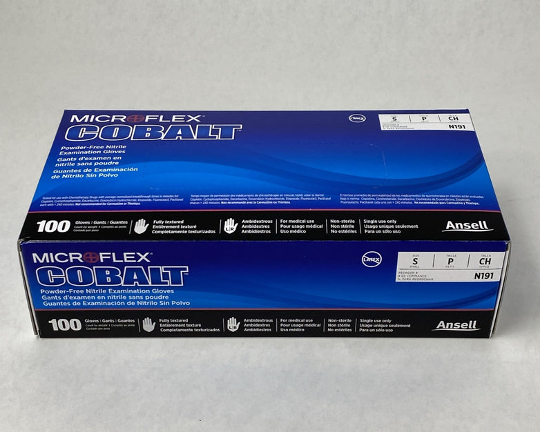 Ansell Cobalt N191 Powder Free Nitrile Examination Gloves Small - 1000 Count