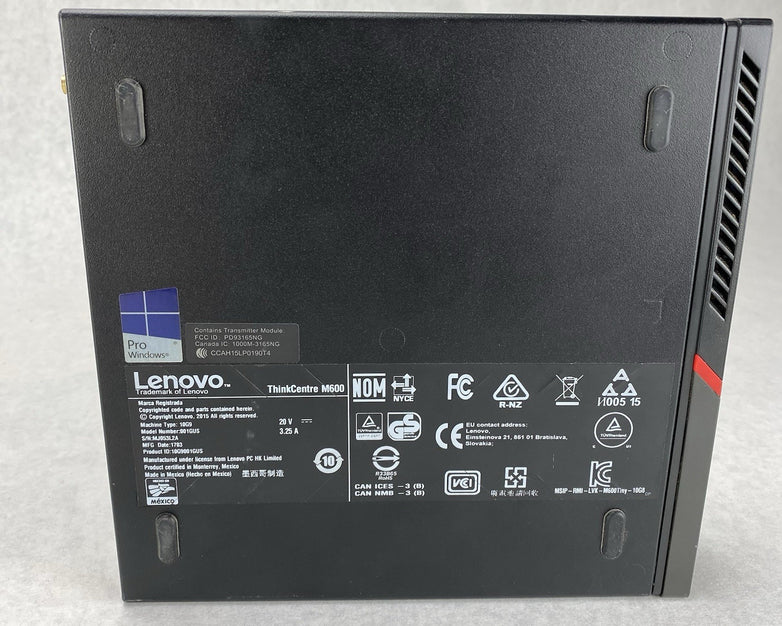 Lenovo ThinkCentre M600 Micro Pentium J3710 1.6GHz 4GB RAM No HDD OS Power Cord