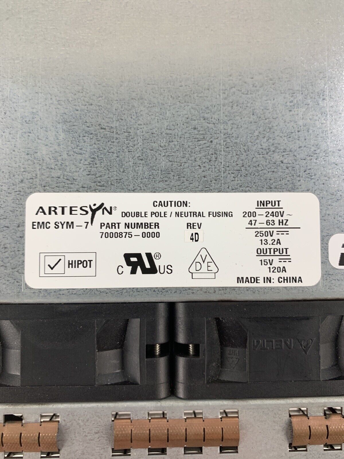Artesyn 7000875-0000 EMC Sym-7 Double Pole Neutral Fusing 13.2A  Power Supply