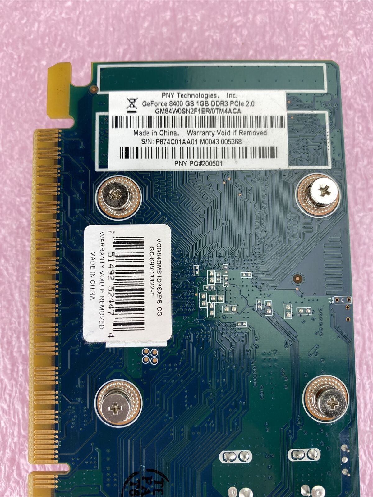 PNY GeForce 8400GS 1GB DDR3 DMS-59 PCI-E 2.0 w/ Molex DSM-59 to VGA (Lot of 2)