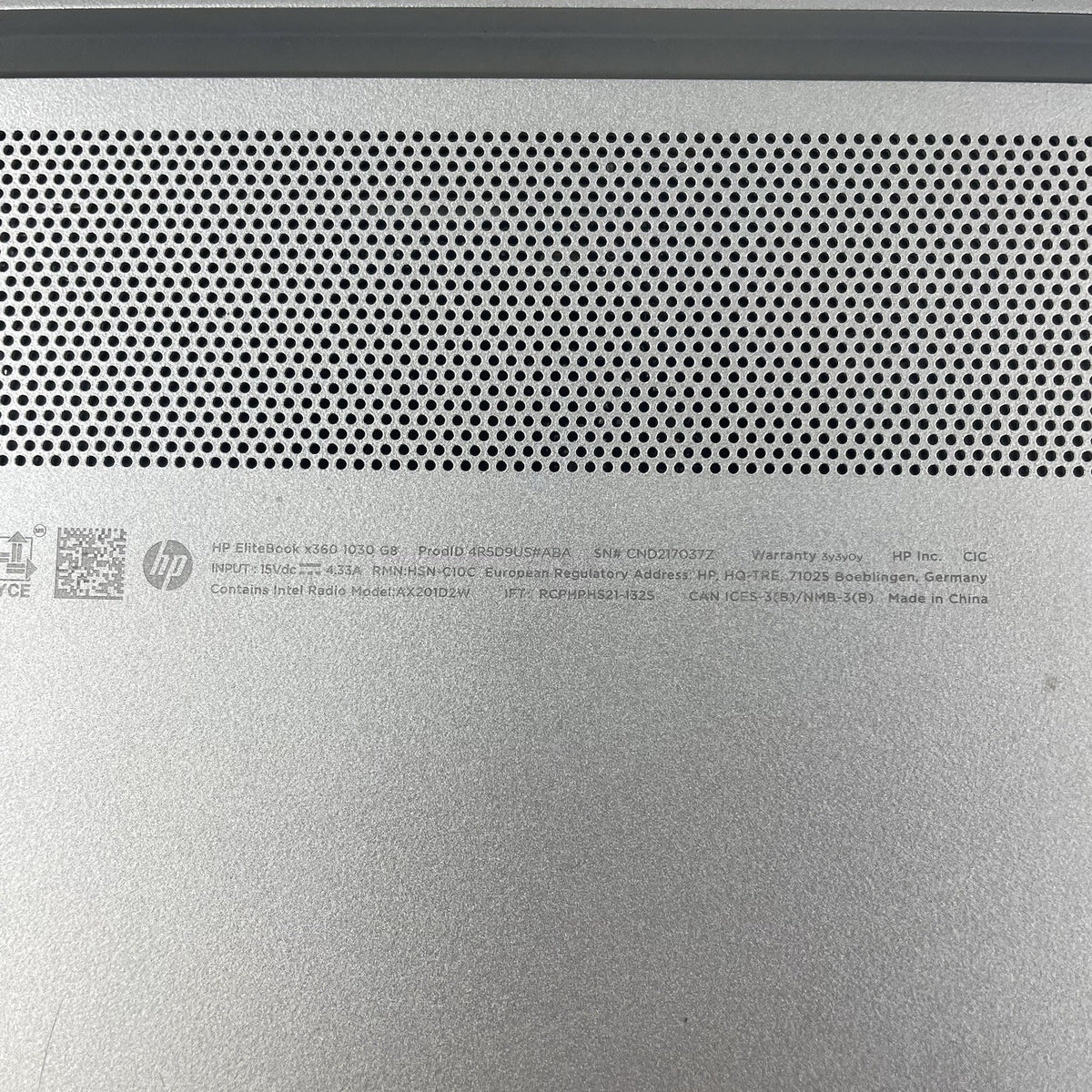 HP EliteBook x360 1030 G8 13.3" i7-1185G7 3.0GHz 16GB RAM No SSD/OS/AC/Batt-READ14