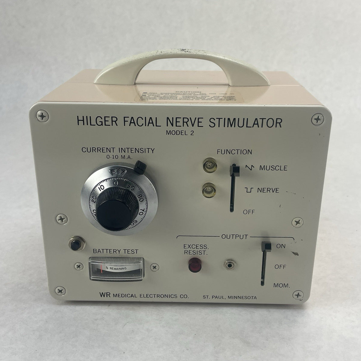 WR Medical Model 2 Hilger Facial Nerve Stimulator - No Battery Untested2