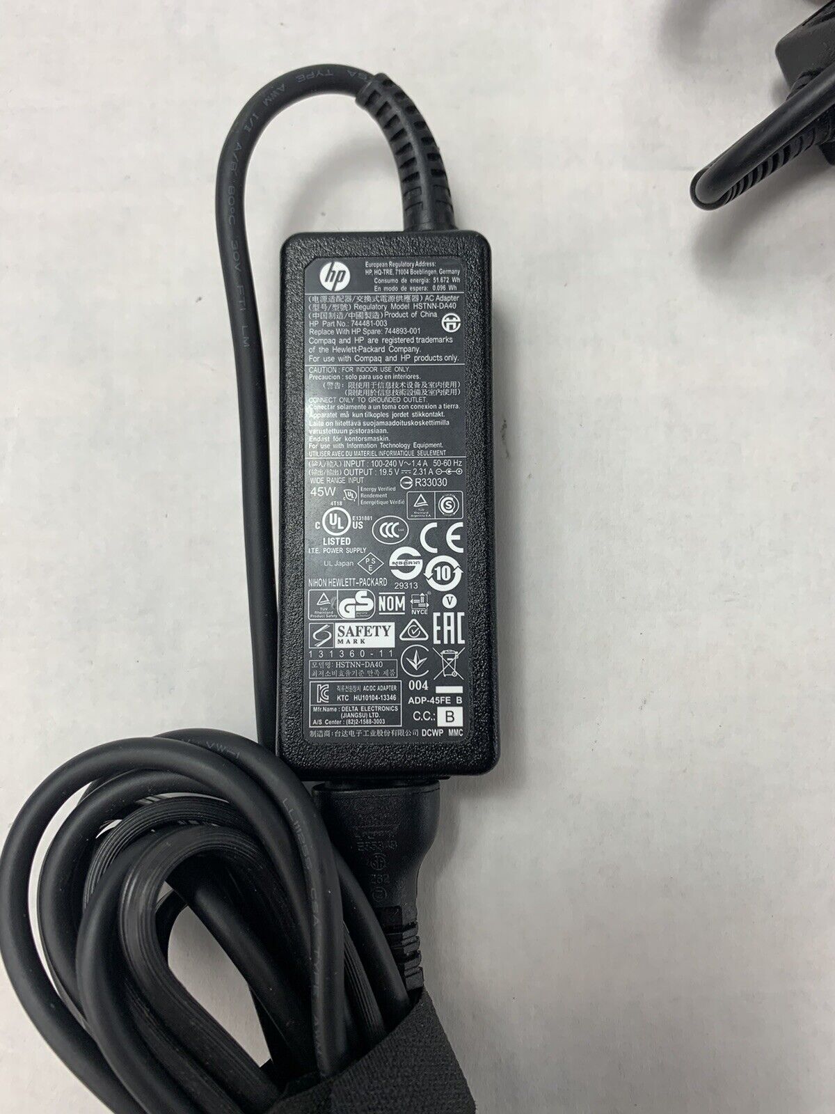Lot 3 Genuine HP HSTNN-DA40 744481-003 Output 19.5V 2.31A Power Supply Adapter