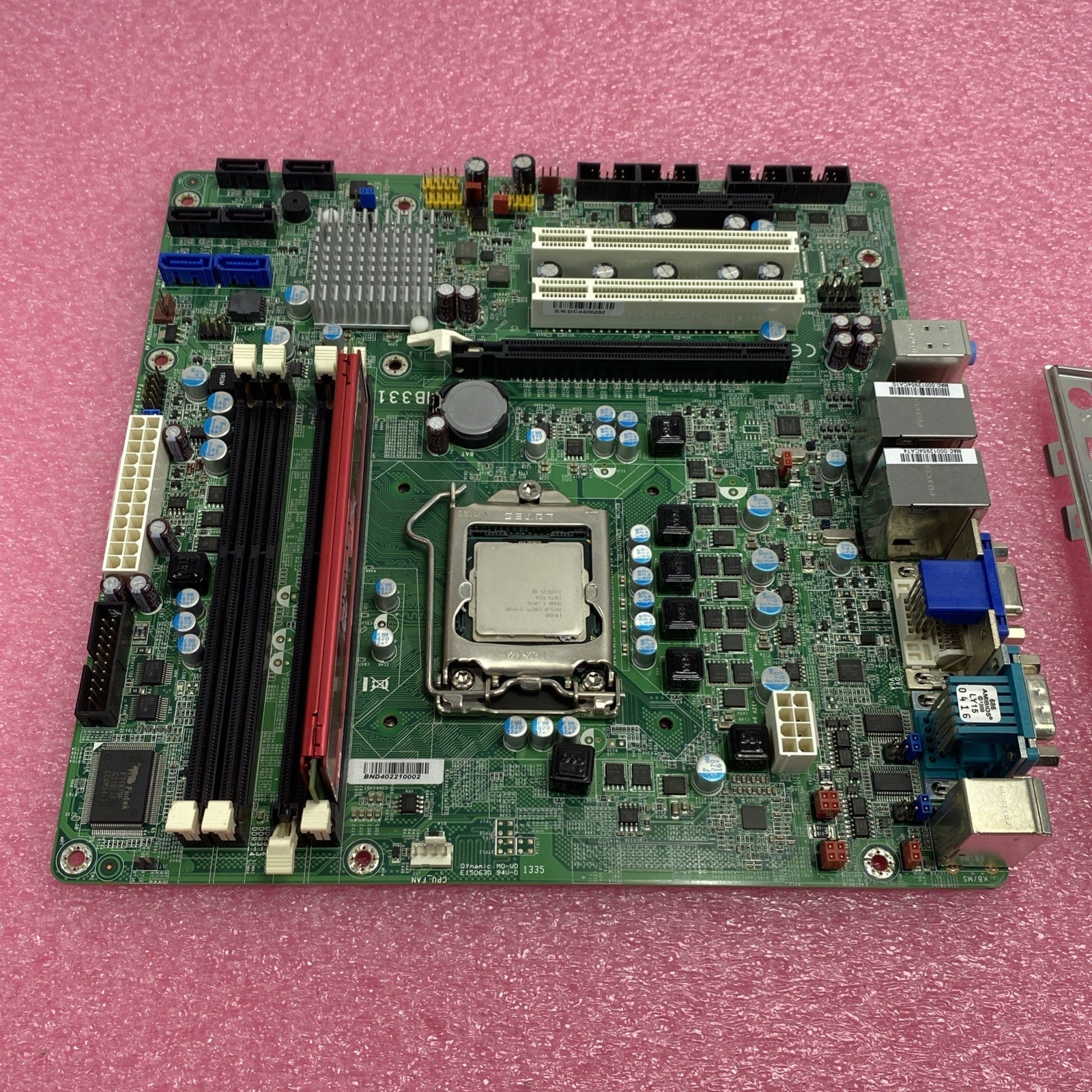 DFI MB331 Motherboard Intel Core i5-2400 3.1GHz 4GB RAM w/ Shield