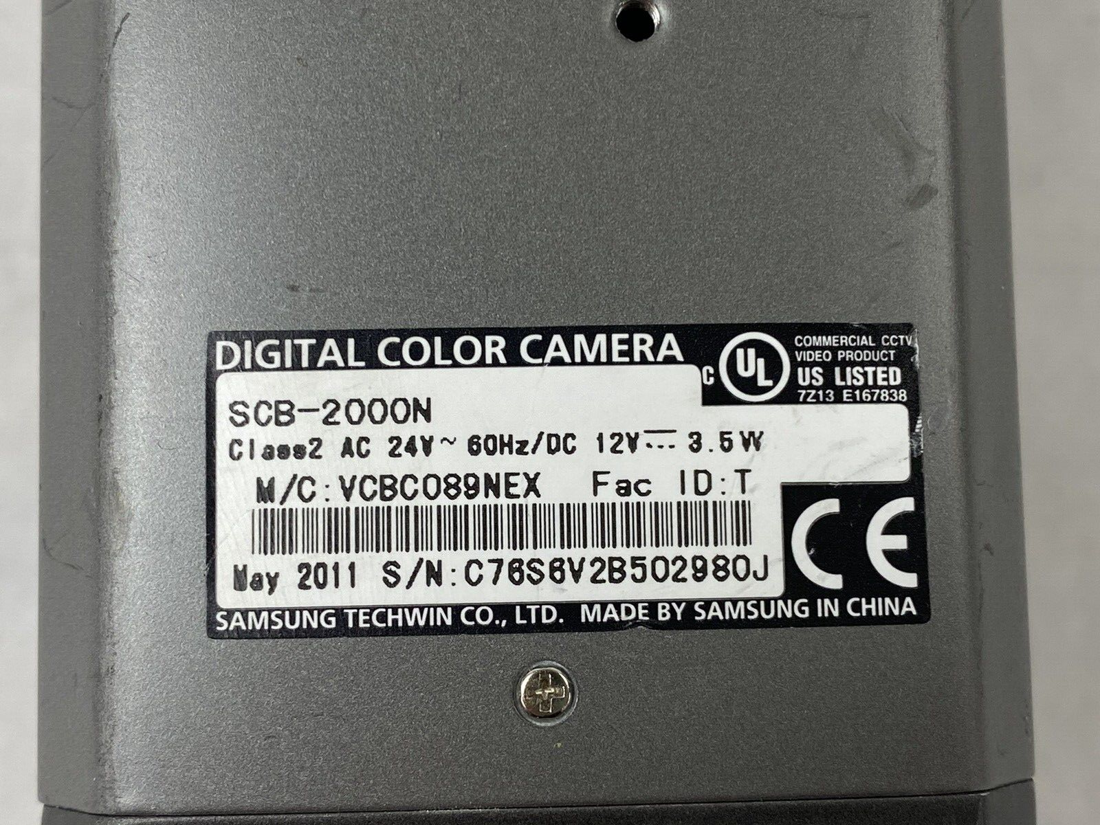 Samsung SCB-2000N Super High Resolution Digital Color Camera 600 TVL Tested