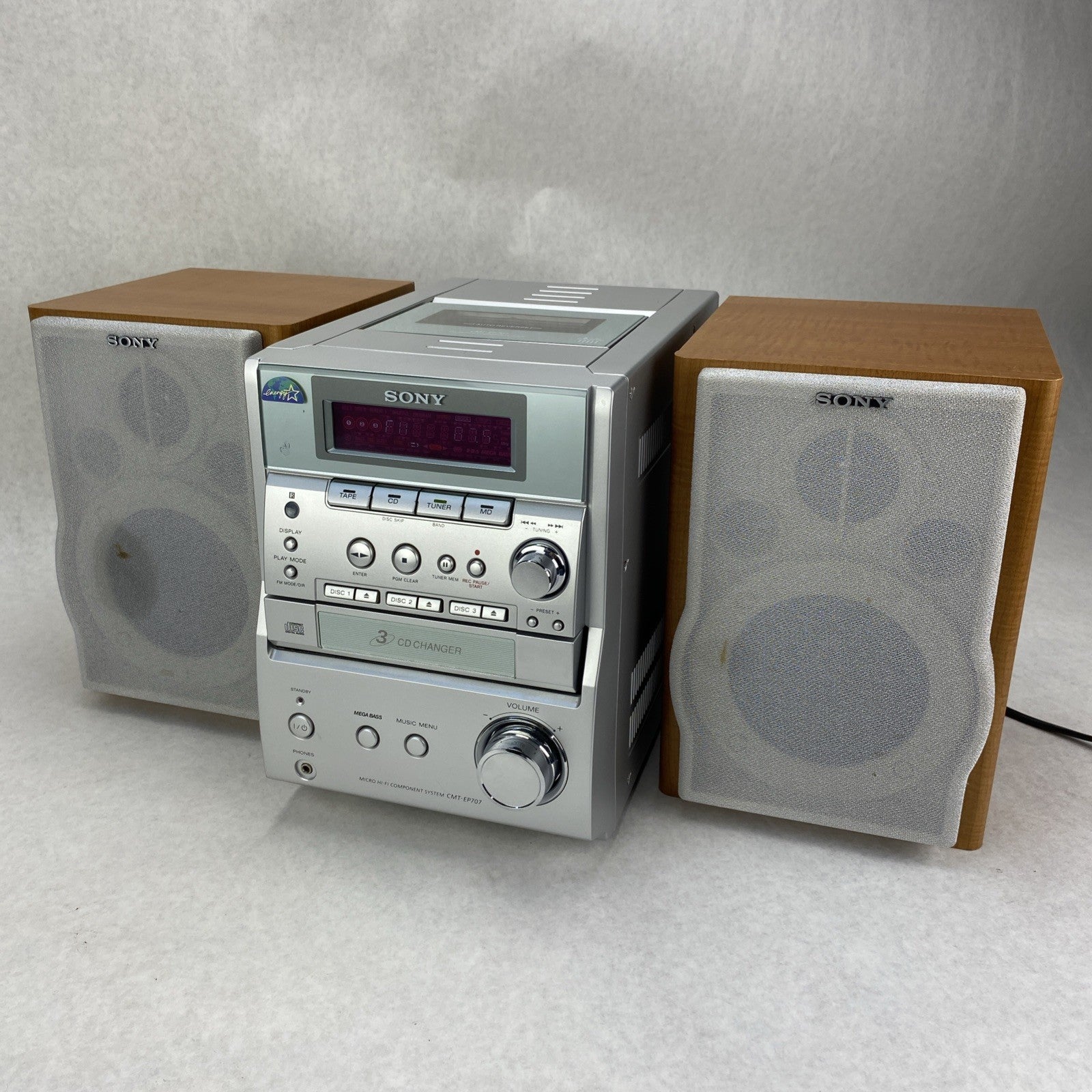 Sony CMT-EP707 Hi-Fi CD Changer And Tape Deck With Speakers - Parts or Repair0