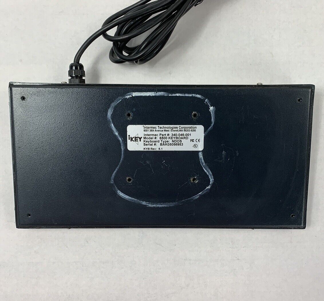 Intermec 340-046-001 Industrial iKey Keyboard 6500 6.1 Weatherproof Wired PS/2