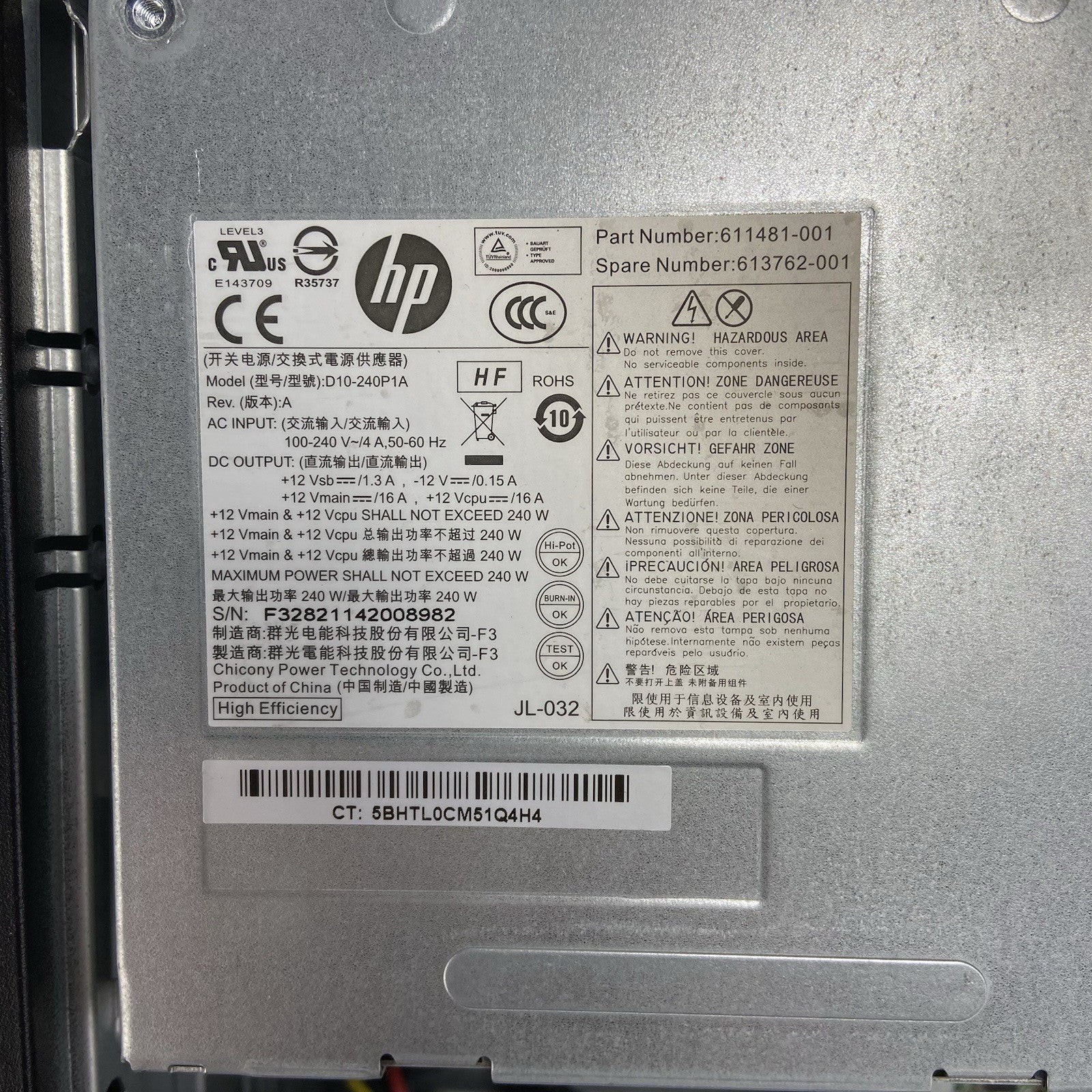 HP Compaq 8200 Elite SFF Intel Core i7-2600 3.4GHz 4GB RAM No HDD No OS10