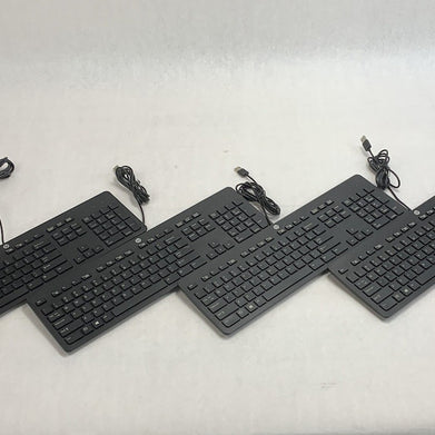 HP PH0U Slim USB Wired QWERTY Keyboard Black (Lot of 4)