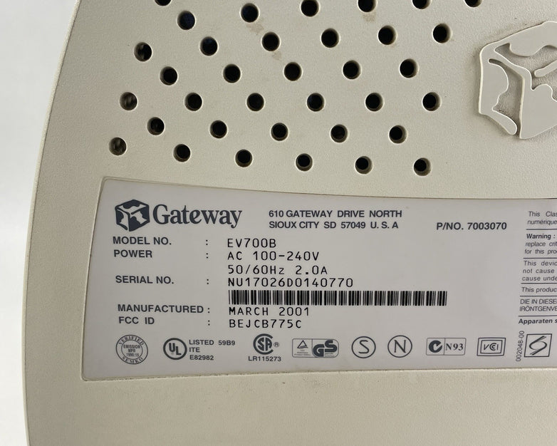 Gateway EV700B 16" 85hz 1024x768 VGA CRT Monitor - Tested