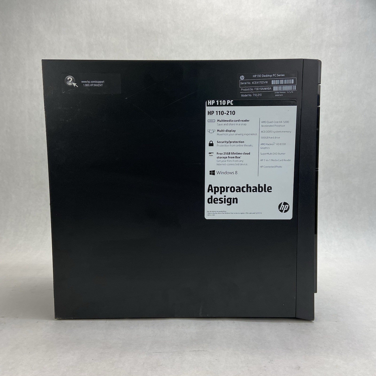 HP 110-210 MT AMD A4-5000 1.5GHz 8GB RAM No HDD No OS3