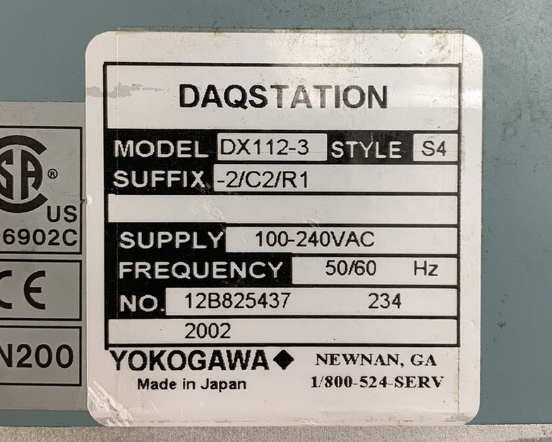 Yokogawa Daqstation DX112-3-2 Chart Recorder (Parts and Repair)