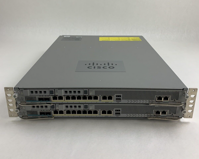Cisco ASA 5585 8-Port GbE Firewall Security Appliance 2x 5580-X SSP-10 Mod Cards