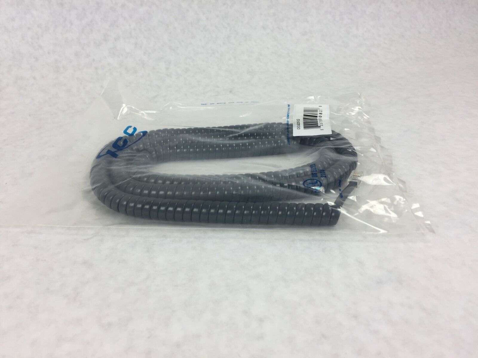 ICC Coiled Telephone Handset Cord 25' Dark Gray ICHC425FDG (Lot of 5)