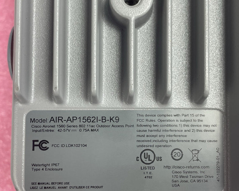 Cisco AIR-AP1562I-B-K9 802.11ac Outdoor Access Point Tested Reset