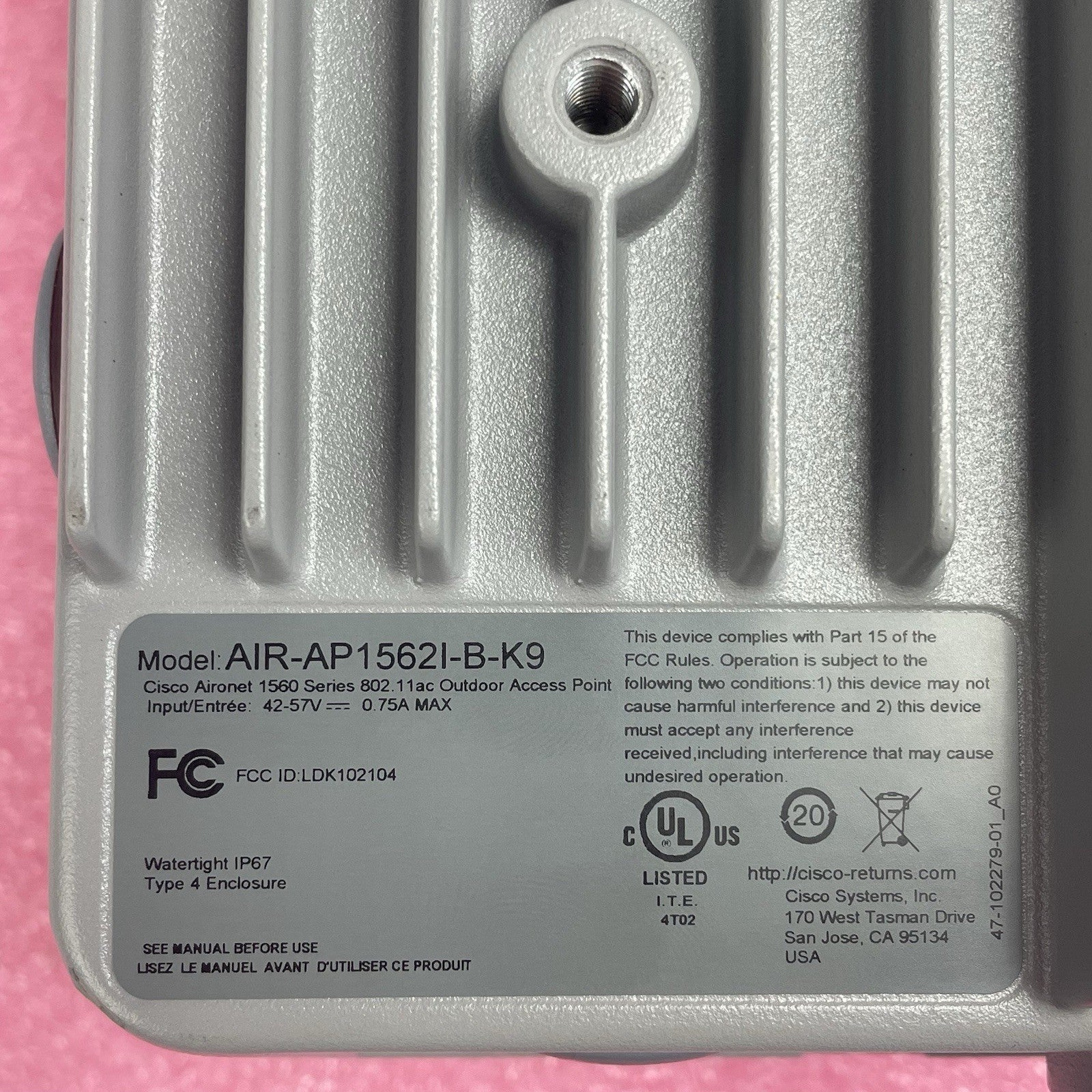 Cisco AIR-AP1562I-B-K9 802.11ac Outdoor Access Point Tested Reset13