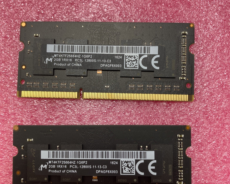 8x 2GB Micron 1RX16 memory PC3L-12800S-11-13-C3 MT4KTF25664HZ-1G6P2