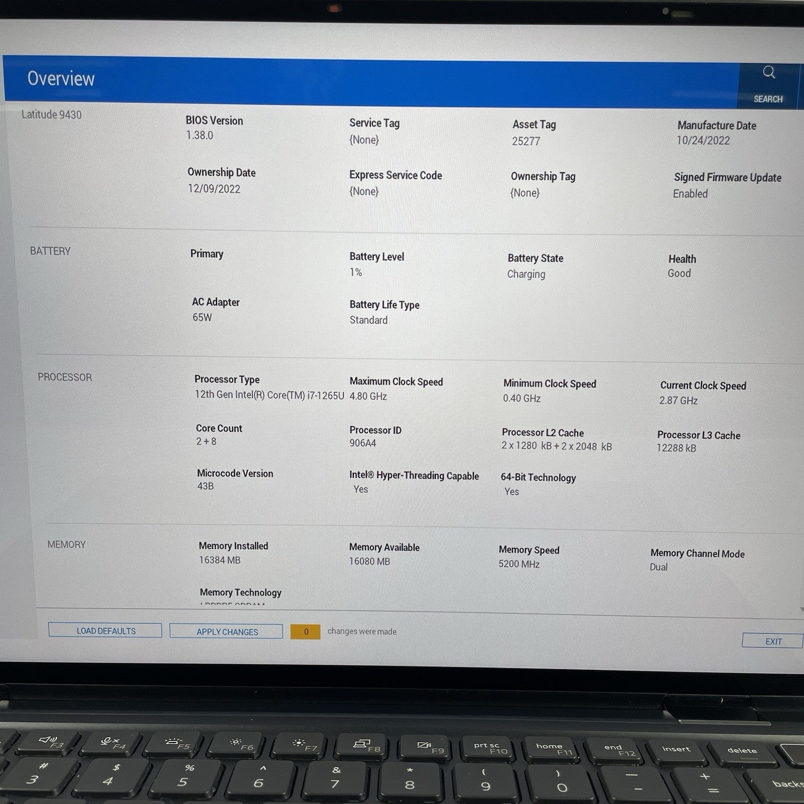 Dell Latitude 9430 14" i7-1265U 3.86 GHz 16 GB RAM No SSD/OS/AC - Bad Bottom3