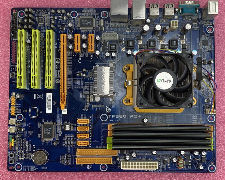 Biostar TF560 A2+ Motherboard AMD Athlon 64 x2 2.21GHz 4GB RAM w/ Shield