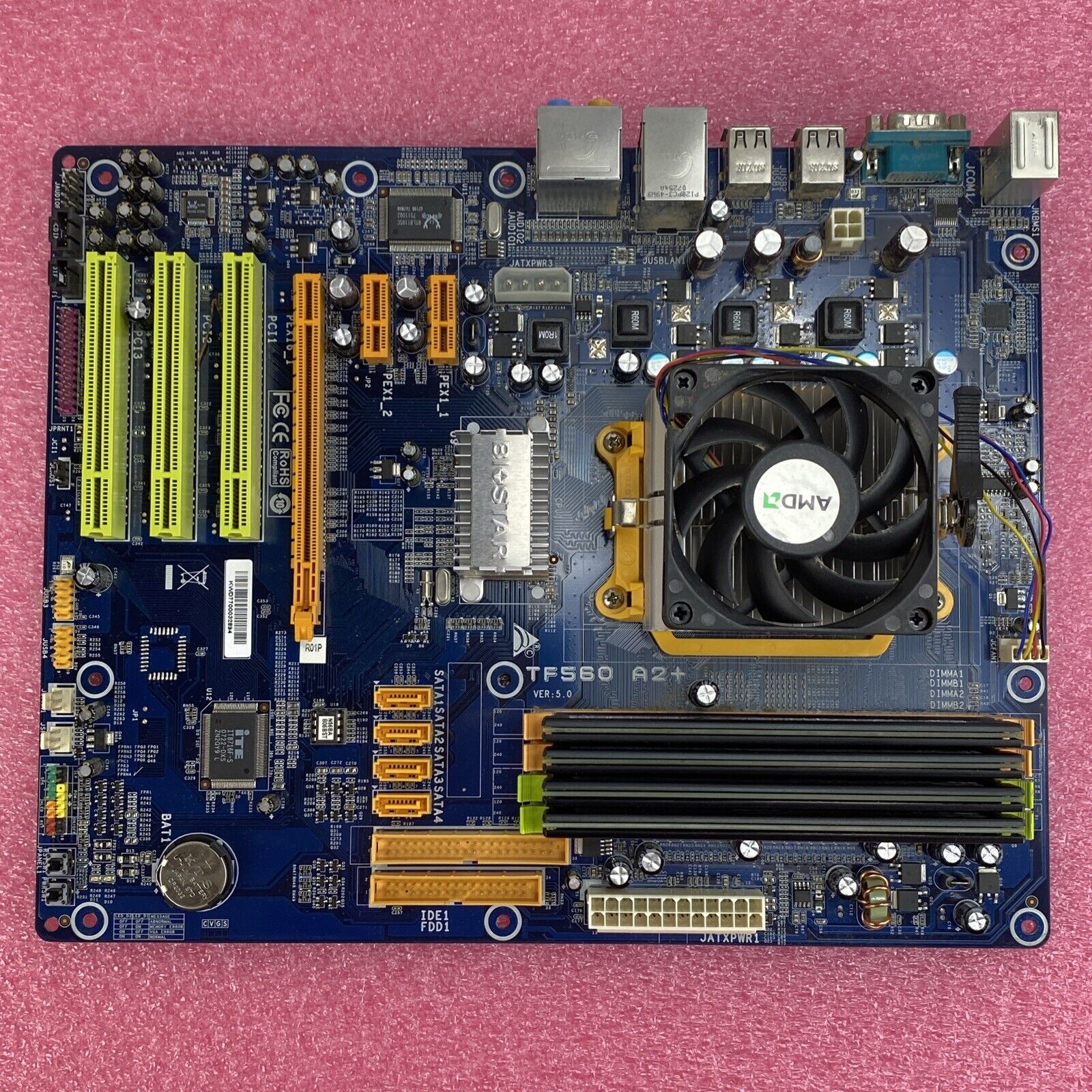 Biostar TF560 A2+ Motherboard AMD Athlon 64 x2 2.21GHz 4GB RAM w/ Shield