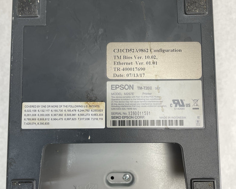 Epson M267D POS Thermal Receipt Printer TM-T20II-m USB Tested