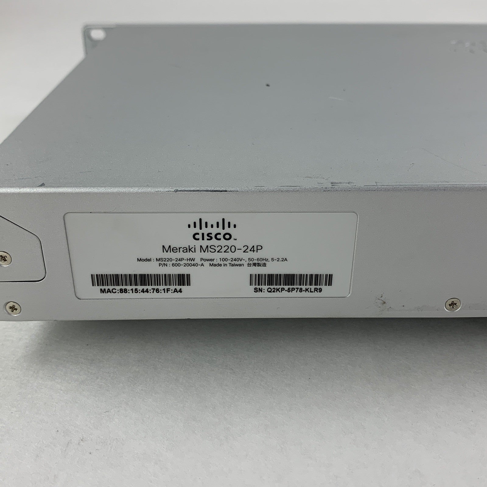 Meraki Cisco MS220-24P 24-Port Gigabit PoE+ Network Managed Switch Tested Reset