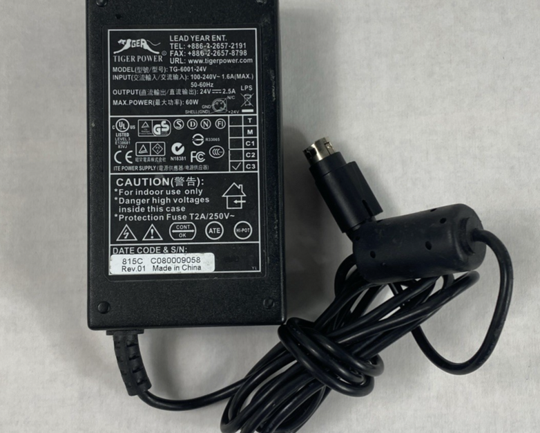 Tiger Power TG-6001-24V 24V 2.5A 60W AC Adapter (Lot of 2)