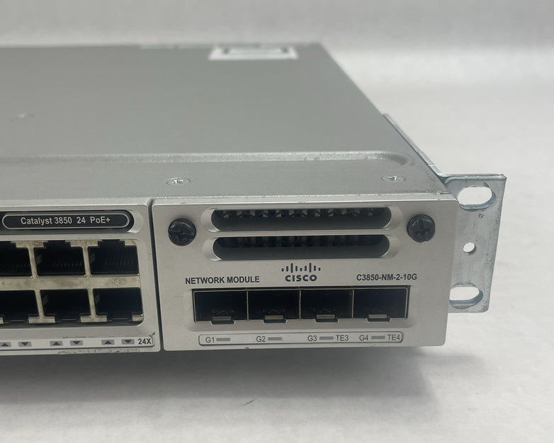 Cisco WS-C3850-24P-S V03 Switch 24-Port Gigabit PoE+ w/ 2x PSU Tested & Reset
