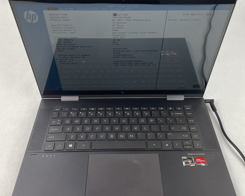 HP Envy x360 15.6" Ryzen 7 5700U 1.80 GHz 16 GB RAM No SSD/OS/AC - Bottom Panel
