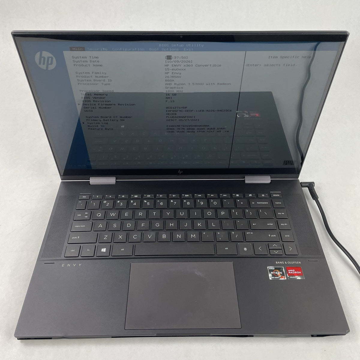 HP Envy x360 15.6" Ryzen 7 5700U 1.80 GHz 16 GB RAM No SSD/OS/AC - Bottom Panel2