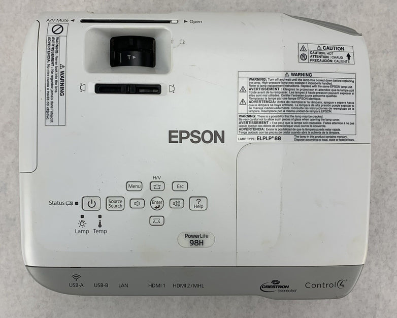 Epson PowerLite 98H H687A LCD Lamp Projector 1925 Lamp Hours - No Remote