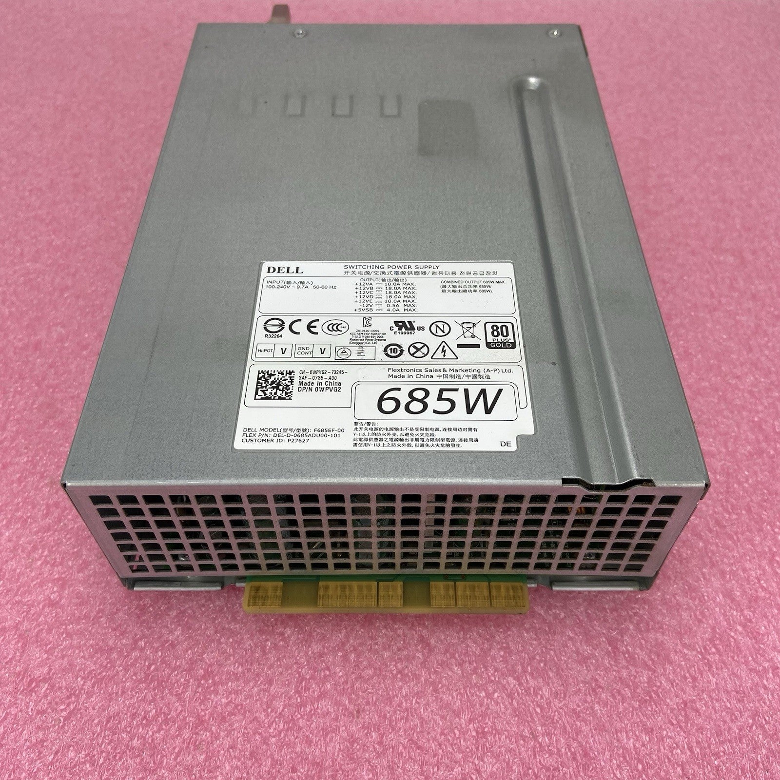 Dell 0WPVG2 685W Switching Power Supply 80 Plus Gold1